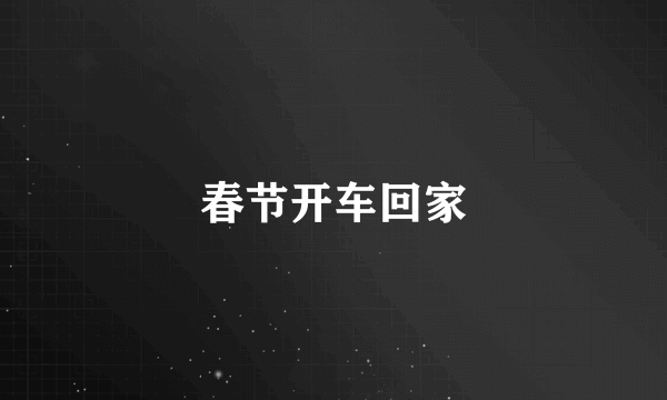 春节开车回家