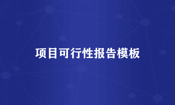 项目可行性报告模板