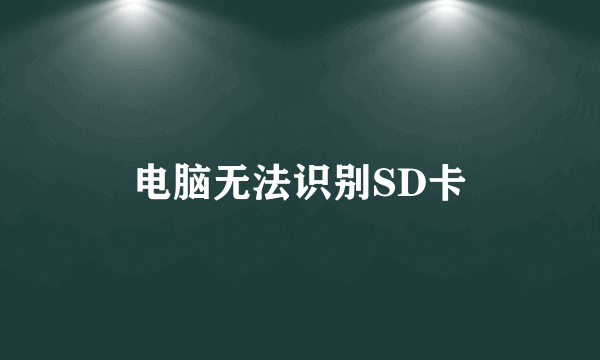 电脑无法识别SD卡