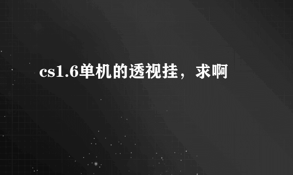 cs1.6单机的透视挂，求啊