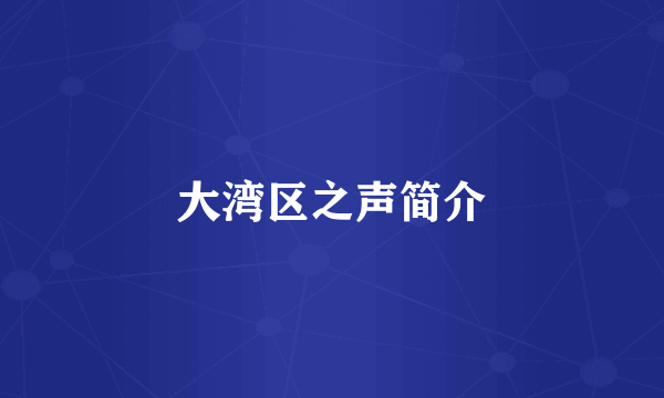 大湾区之声简介