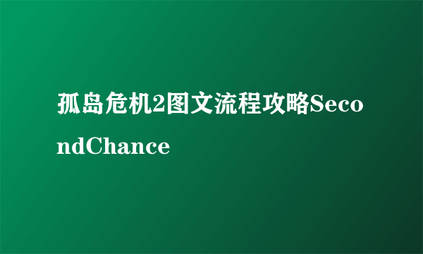 孤岛危机2图文流程攻略SecondChance
