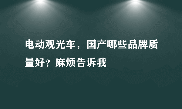 电动观光车，国产哪些品牌质量好？麻烦告诉我