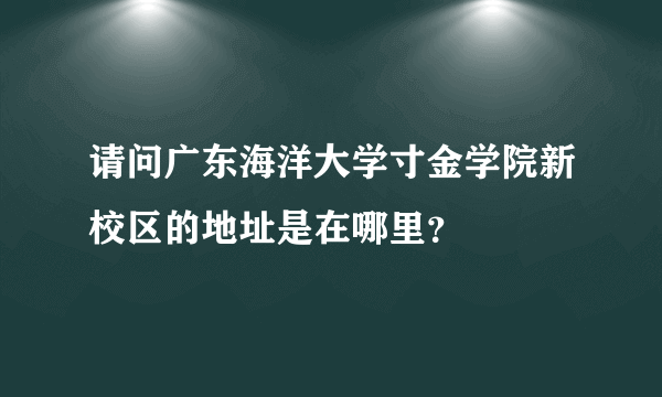 请问广东海洋大学寸金学院新校区的地址是在哪里？