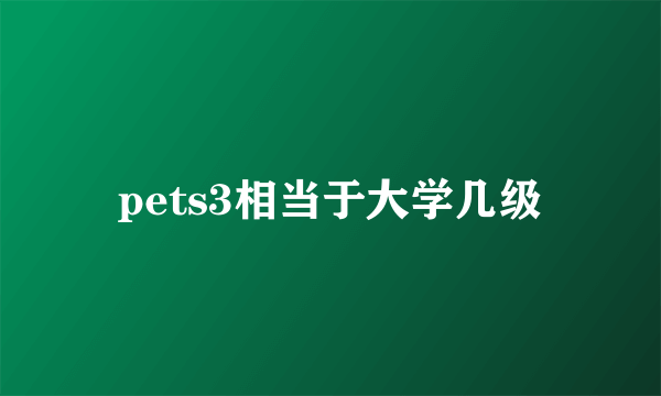 pets3相当于大学几级
