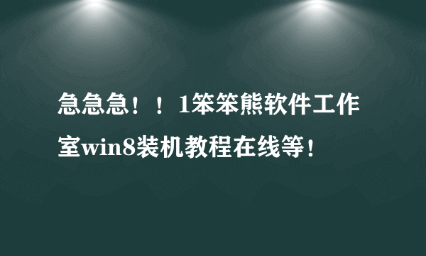 急急急！！1笨笨熊软件工作室win8装机教程在线等！