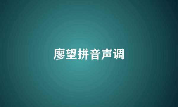 廖望拼音声调