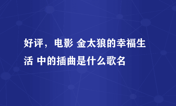 好评，电影 金太狼的幸福生活 中的插曲是什么歌名