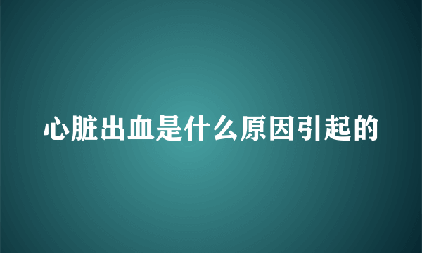 心脏出血是什么原因引起的