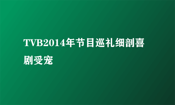 TVB2014年节目巡礼细剖喜剧受宠