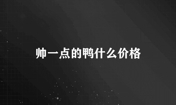 帅一点的鸭什么价格