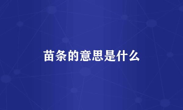 苗条的意思是什么
