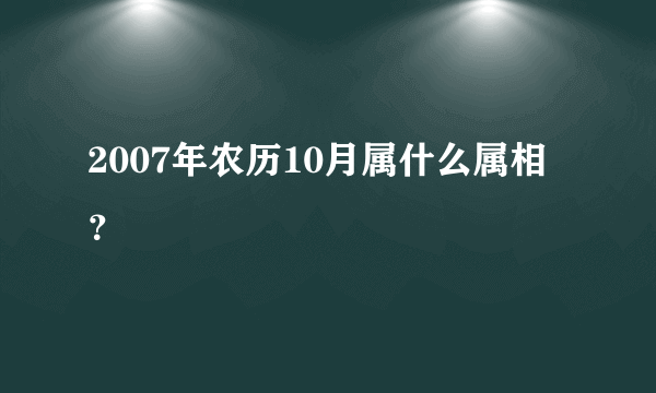 2007年农历10月属什么属相？