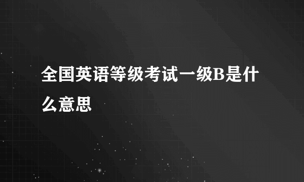 全国英语等级考试一级B是什么意思