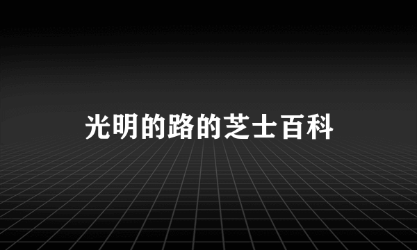 光明的路的芝士百科