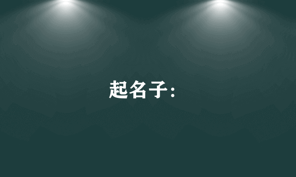 起名子：