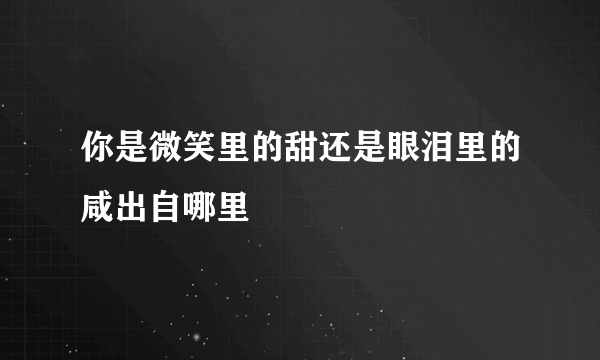 你是微笑里的甜还是眼泪里的咸出自哪里