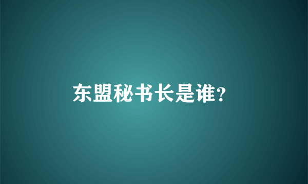 东盟秘书长是谁？