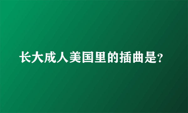 长大成人美国里的插曲是？