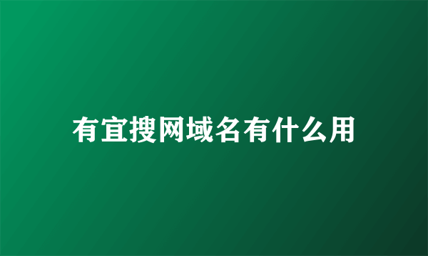 有宜搜网域名有什么用