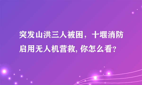 突发山洪三人被困，十堰消防启用无人机营救, 你怎么看？
