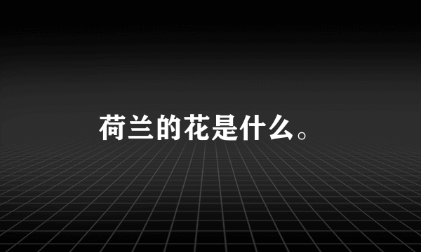 荷兰的花是什么。
