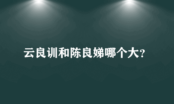 云良训和陈良娣哪个大？
