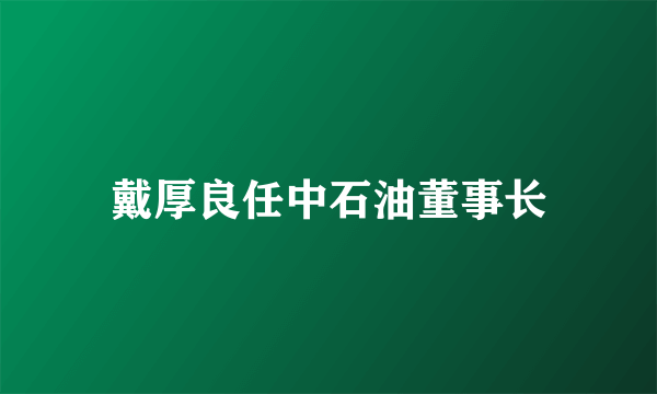 戴厚良任中石油董事长