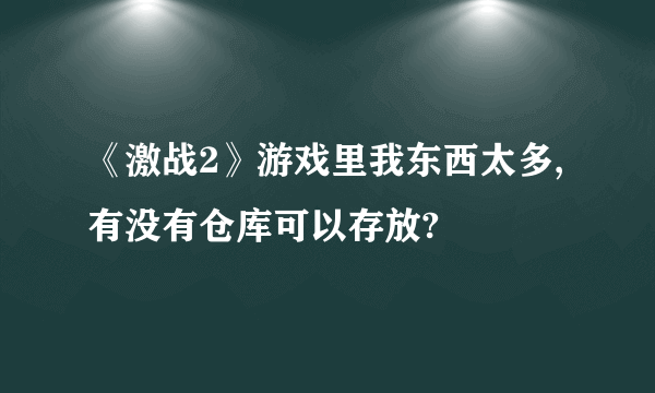 《激战2》游戏里我东西太多, 有没有仓库可以存放?