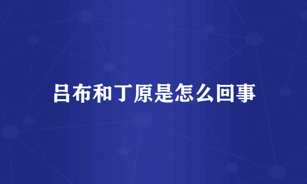 吕布和丁原是怎么回事