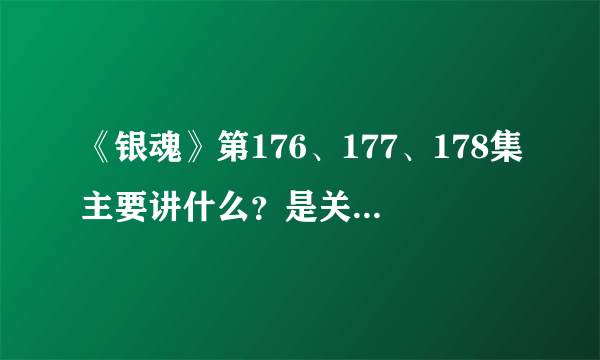 《银魂》第176、177、178集主要讲什么？是关于把女人当商品贩卖的地下什么乡的那一篇哦！