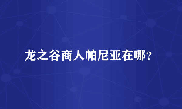 龙之谷商人帕尼亚在哪？