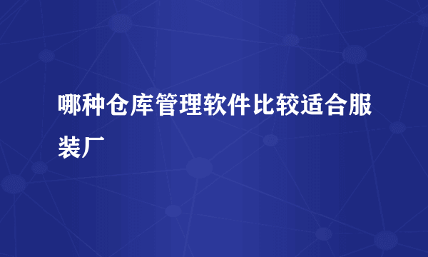 哪种仓库管理软件比较适合服装厂