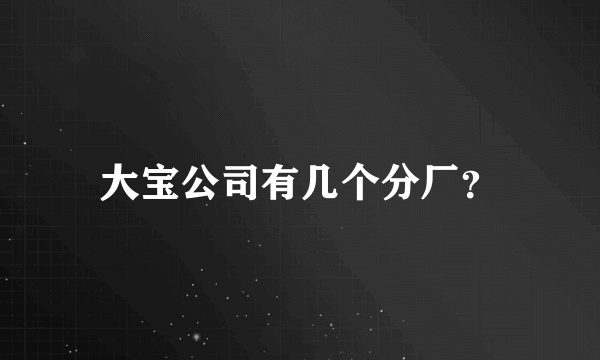 大宝公司有几个分厂？