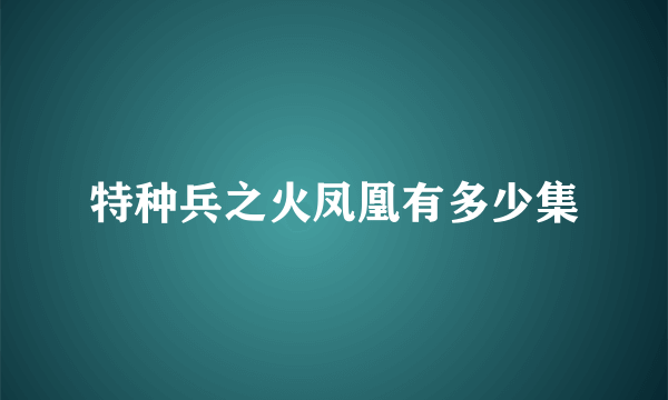 特种兵之火凤凰有多少集