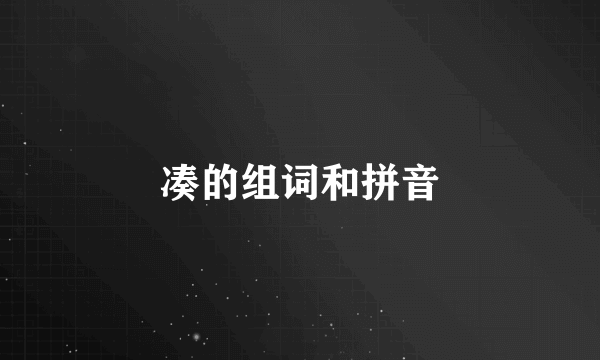 凑的组词和拼音