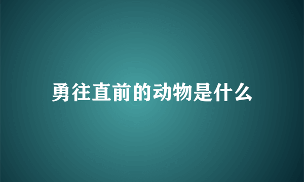 勇往直前的动物是什么