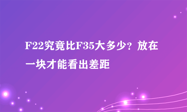 F22究竟比F35大多少？放在一块才能看出差距