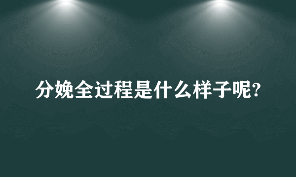 分娩全过程是什么样子呢?