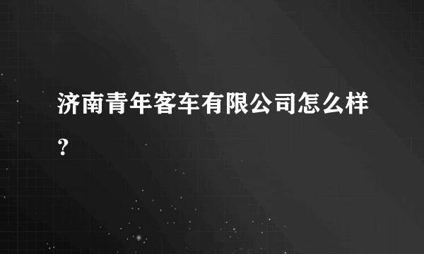 济南青年客车有限公司怎么样？