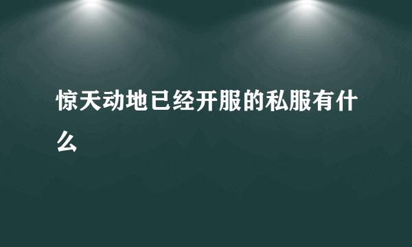 惊天动地已经开服的私服有什么