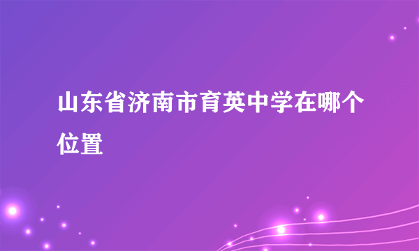 山东省济南市育英中学在哪个位置