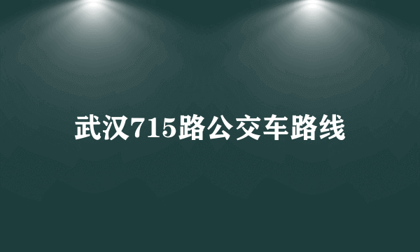 武汉715路公交车路线