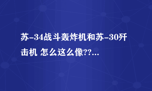 苏-34战斗轰炸机和苏-30歼击机 怎么这么像?? 它们有什么区别 而且轰炸机怎么这么像战斗机