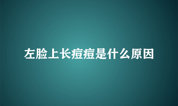 左脸上长痘痘是什么原因