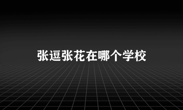 张逗张花在哪个学校