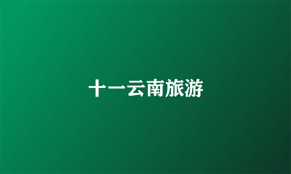 十一云南旅游