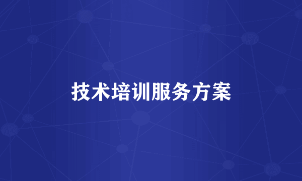 技术培训服务方案