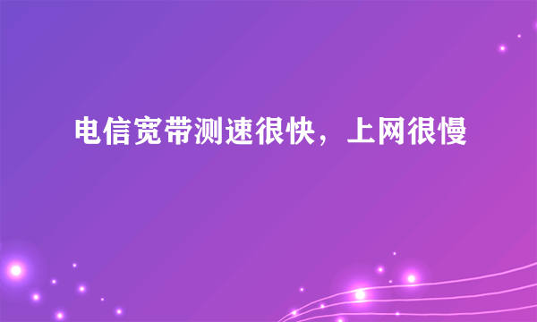 电信宽带测速很快，上网很慢