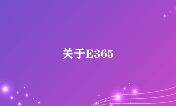关于E365